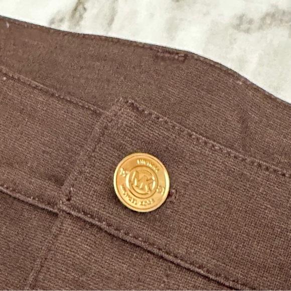 Michael Michael Kors Womens Sz 20 Brown Knit Pants Zip Gold Tone Hardware Fall - Picture 3 of 5
